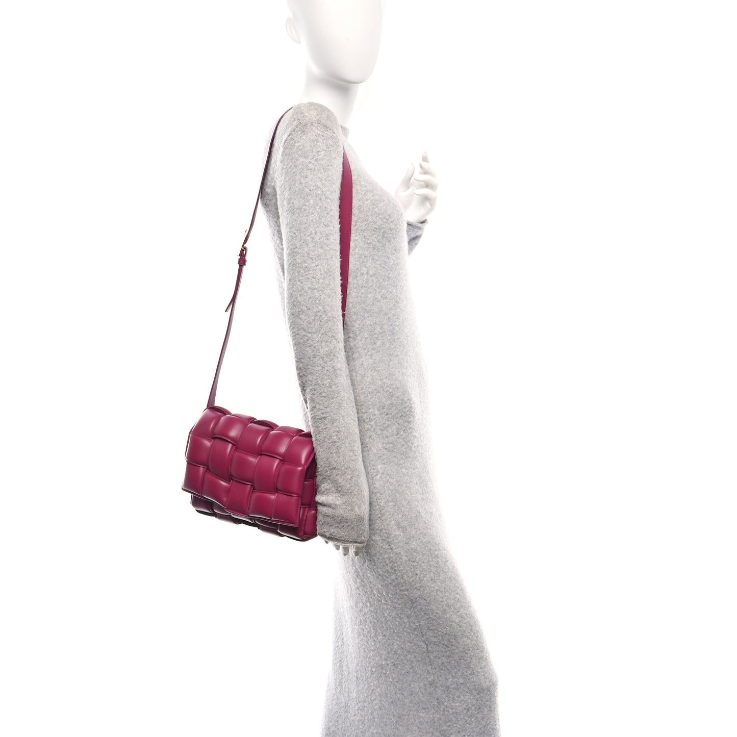 Nappa Maxi Intreccio Padded Cassette Crossbody Bag Cinnabar