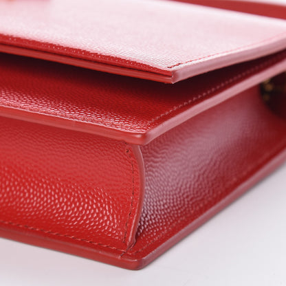 Saint Laurent Grain De Poudre Small Classic Monogram Kate Tassel Satchel Red 8 of 11