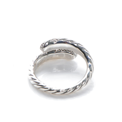 David Yurman Sterling Silver Diamond 10mm Willow Open Single Row Ring 54.5 7.25 3 of 4