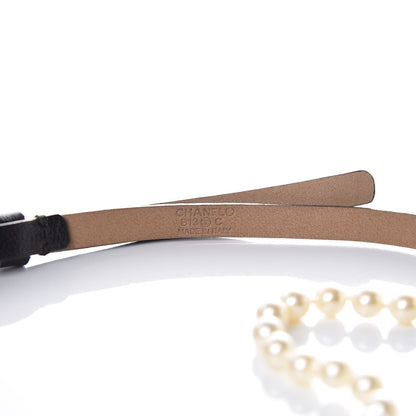 Chanel Lambskin Pearl Belt 90 36 Black 3 of 7