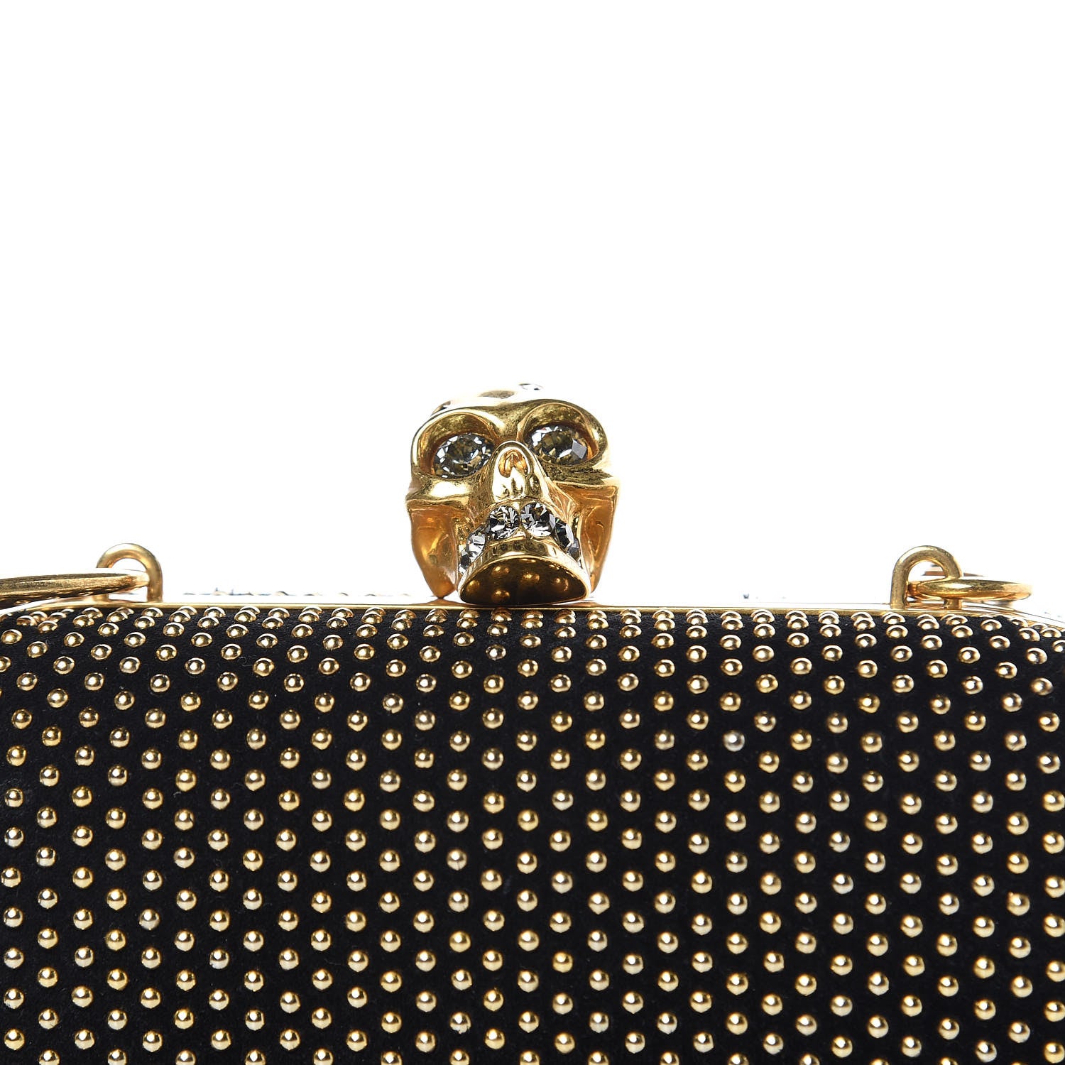 Alexander McQueen Suede Studded Skull Box Clutch Black 7 of 9