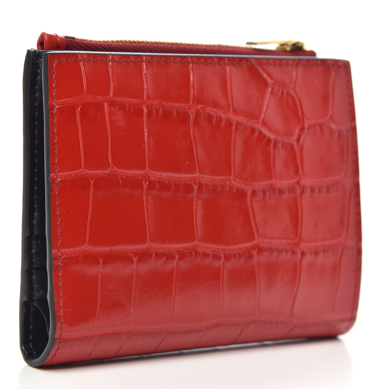 Mulberry Shiny Crocodile Embossed Zip Wallet Scarlet 3 of 7