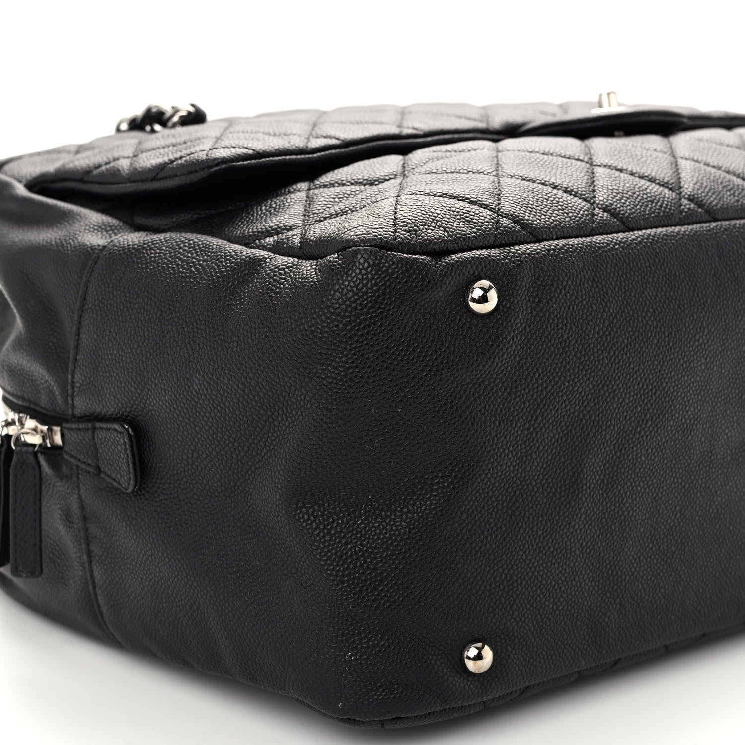 Chanel Caviar Quilted Large Travel Flap Tote Black Black 9 of 10