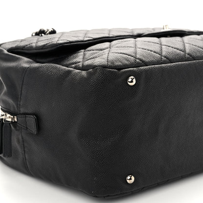 Chanel Caviar Quilted Large Travel Flap Tote Black Black 9 of 10