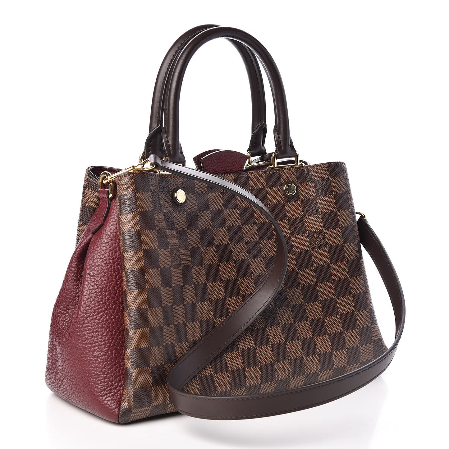 Damier Ebene Cuir Taurillon Brittany Bordeaux