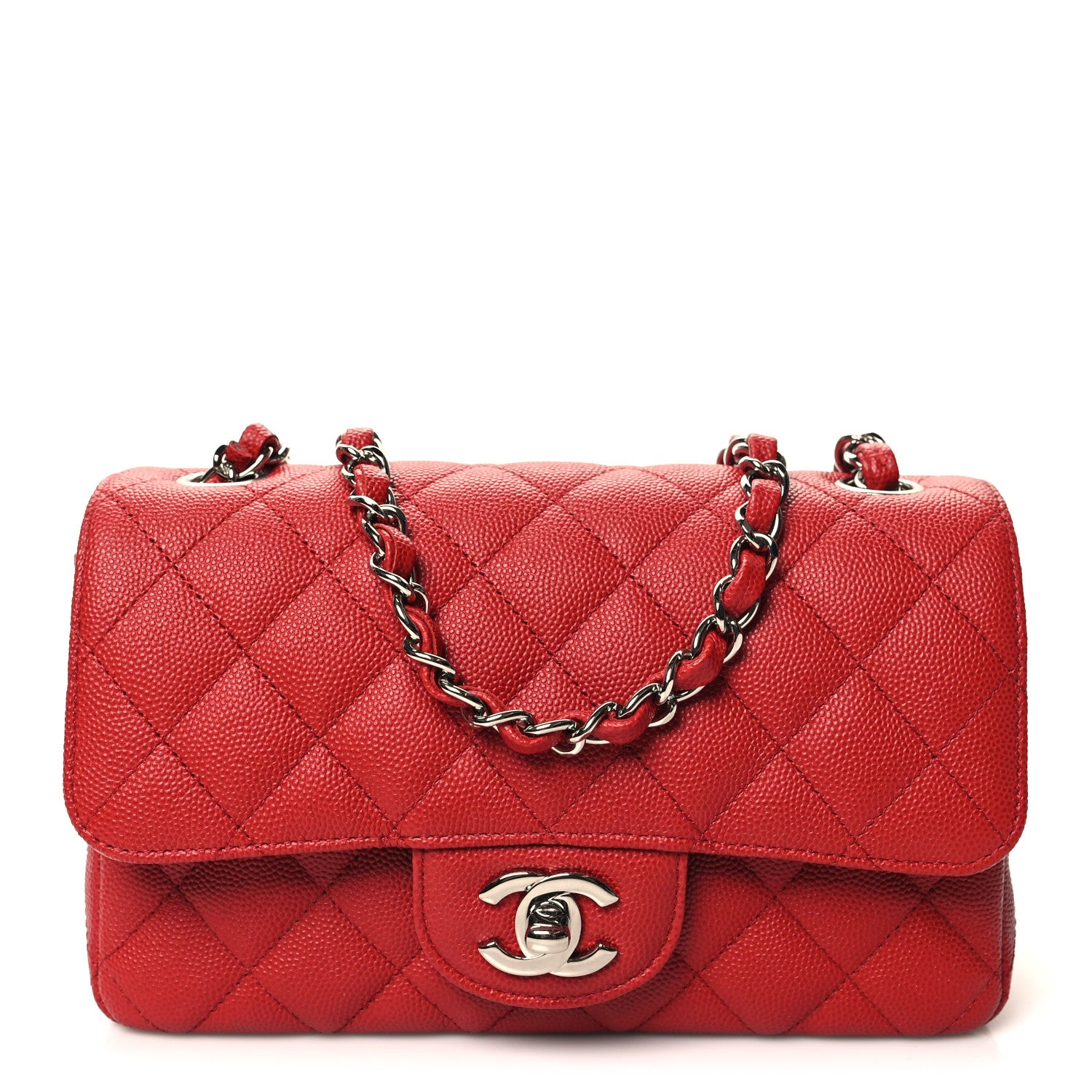 Chanel Caviar Quilted Mini Rectangular Flap Red 1 of 11