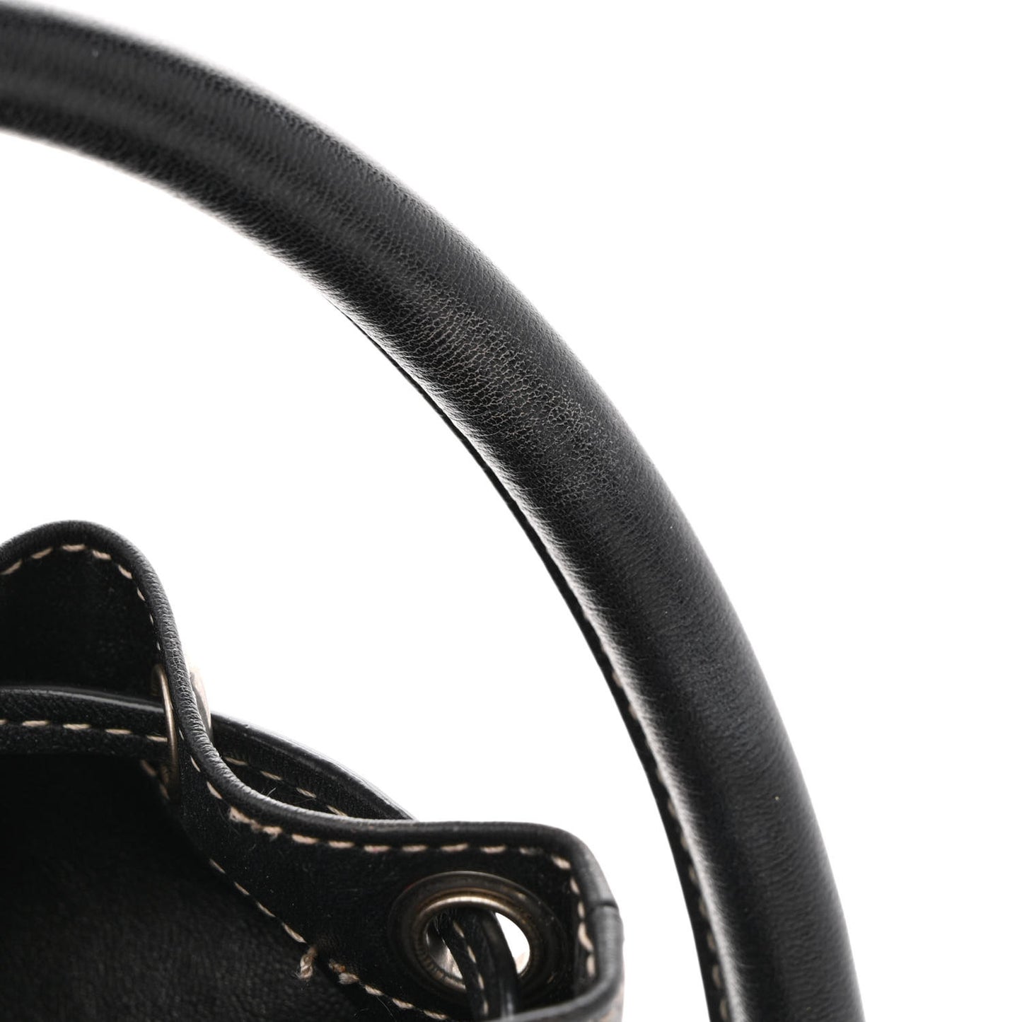 Smooth Calfskin Studded Small Bahia Drawstring Bucket Bag Black Multicolor