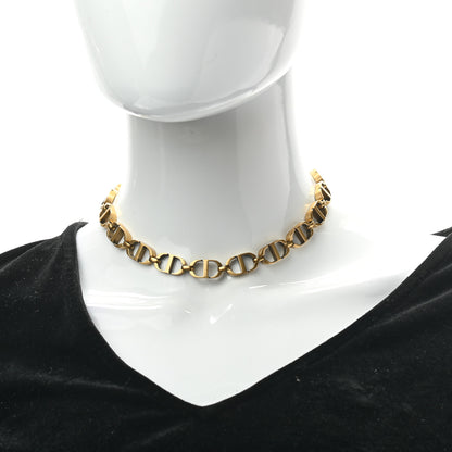Christian Dior Metal CD Choker Necklace Gold 2 of 4