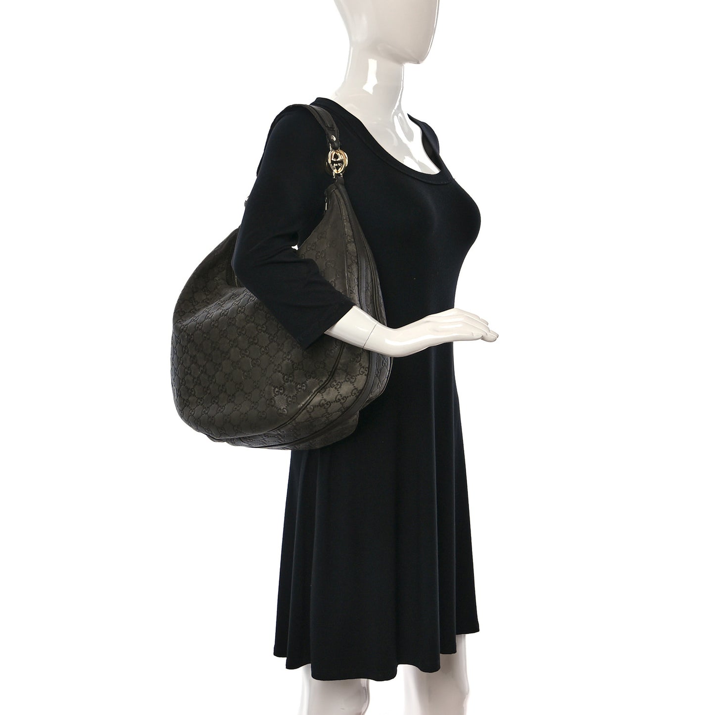 Guccissima Large GG Twins Hobo Olive Green