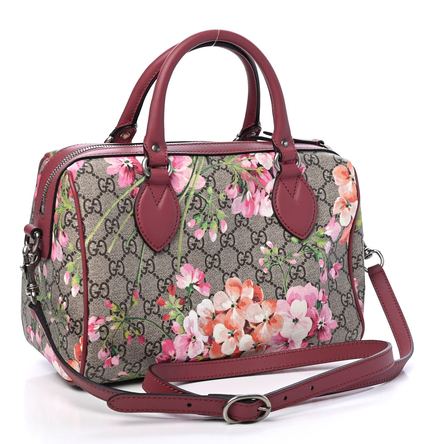 GG Supreme Monogram Blooms Small Boston Beige Multicolor Dry Rose
