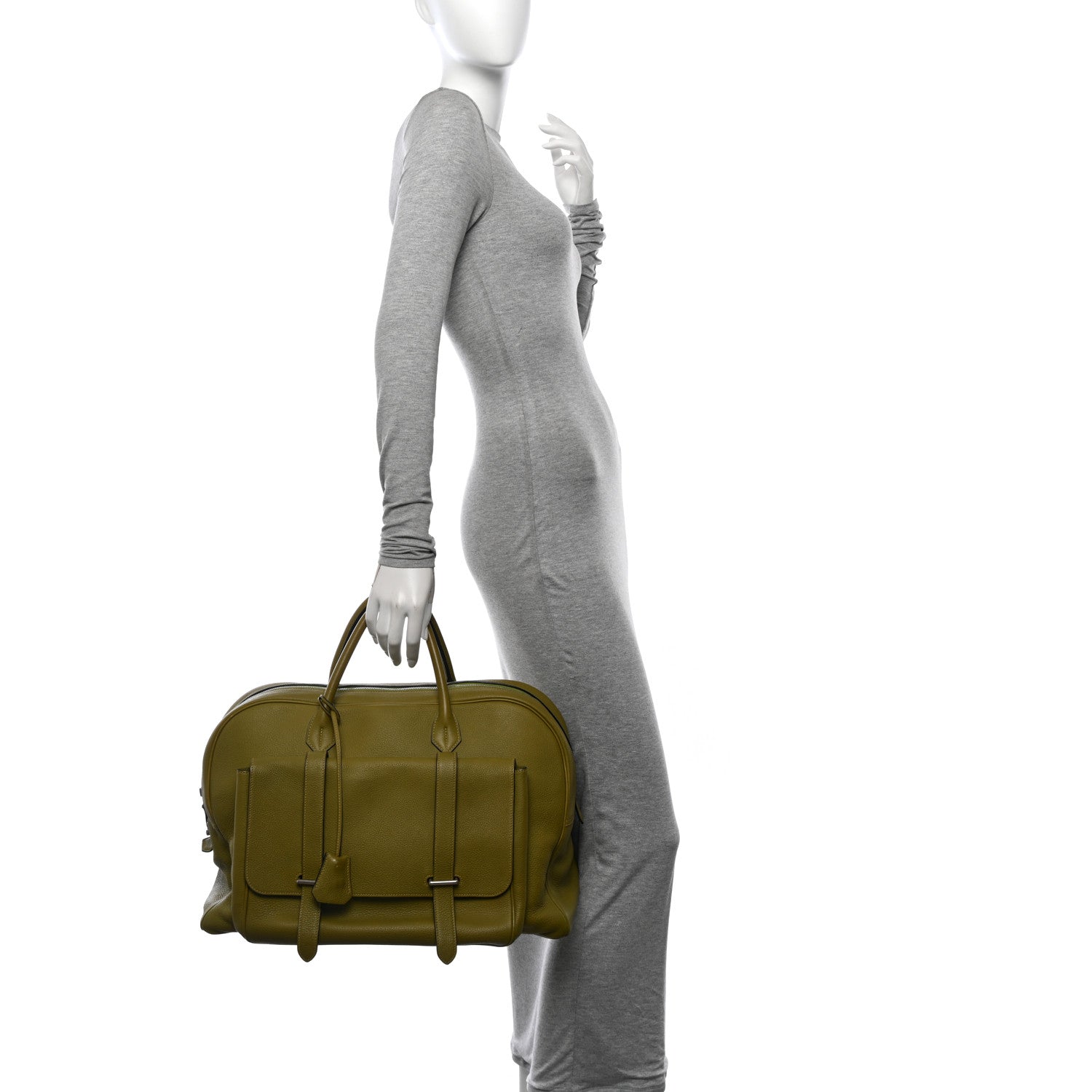 Hermes Taurillon Clemence Steve 45 Vert Chartreuse 2 of 16