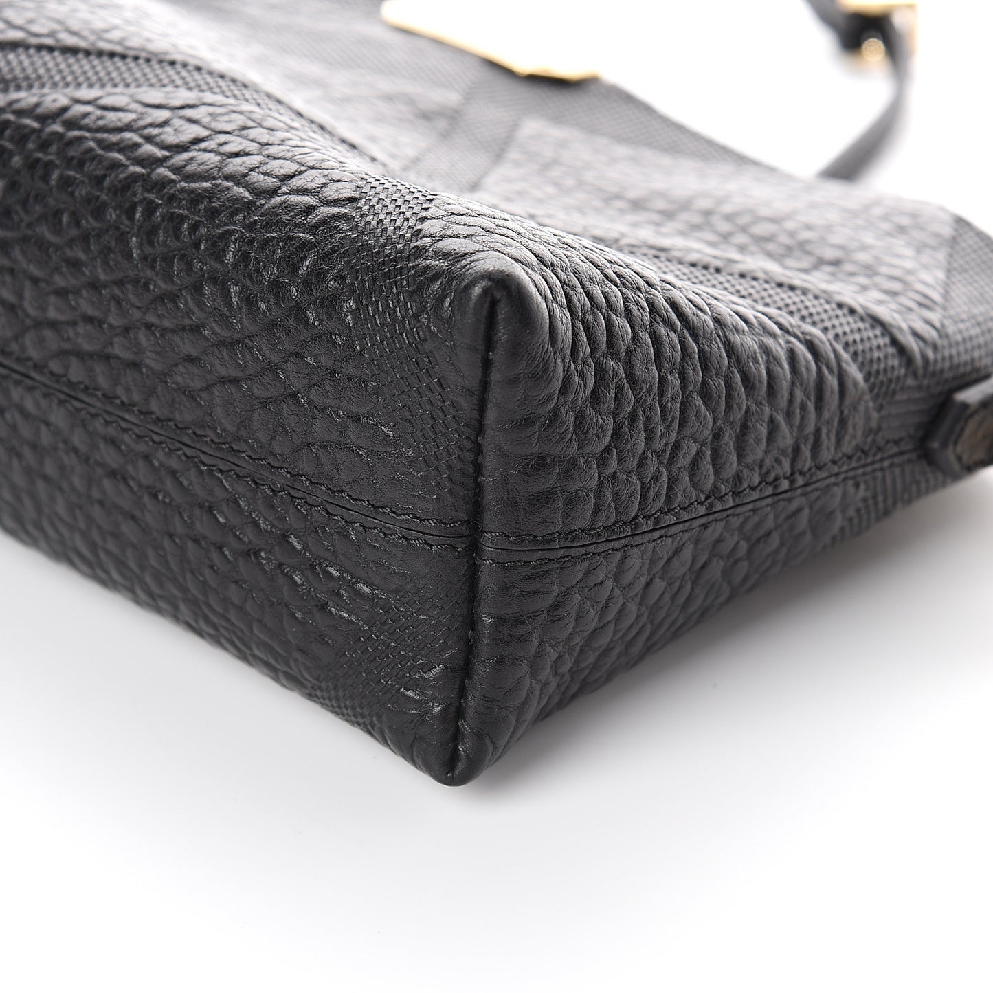 Signature Grain Calfskin Check Embossed Small Chichester Crossbody Clutch Bag Black