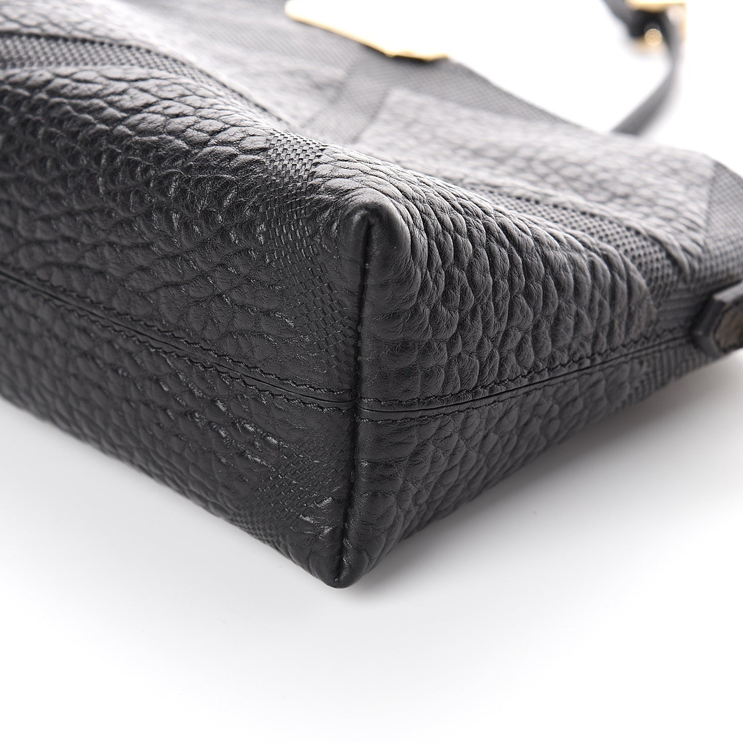 Burberry Signature Grain Calfskin Check Embossed Small Chichester Crossbody Clutch Bag Black 8 of 8
