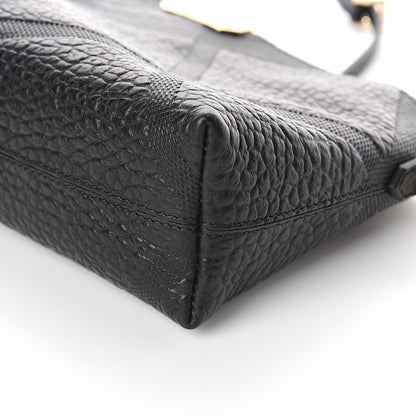 Burberry Signature Grain Calfskin Check Embossed Small Chichester Crossbody Clutch Bag Black 8 of 8