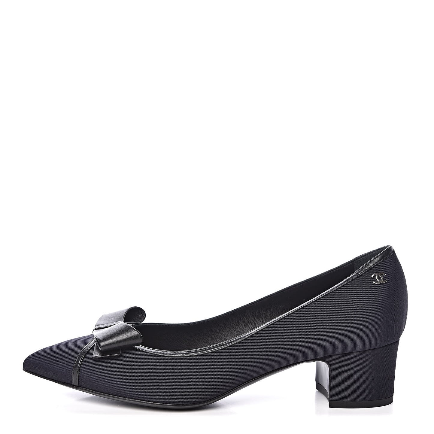 Grosgrain Lambskin Bow Pumps 39 Navy