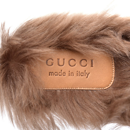 Gucci Canvas GG Monogram Diamond Fur Web GG Mens Princetown Slippers 8 Midnight Blue Hibiscus Red 7 of 9