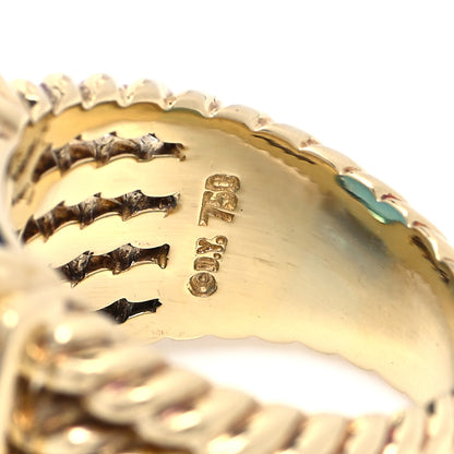 David Yurman 18K Yellow Gold Diamond Blue Topaz 20mm Wheaton Ring 54 6.75 5 of 5