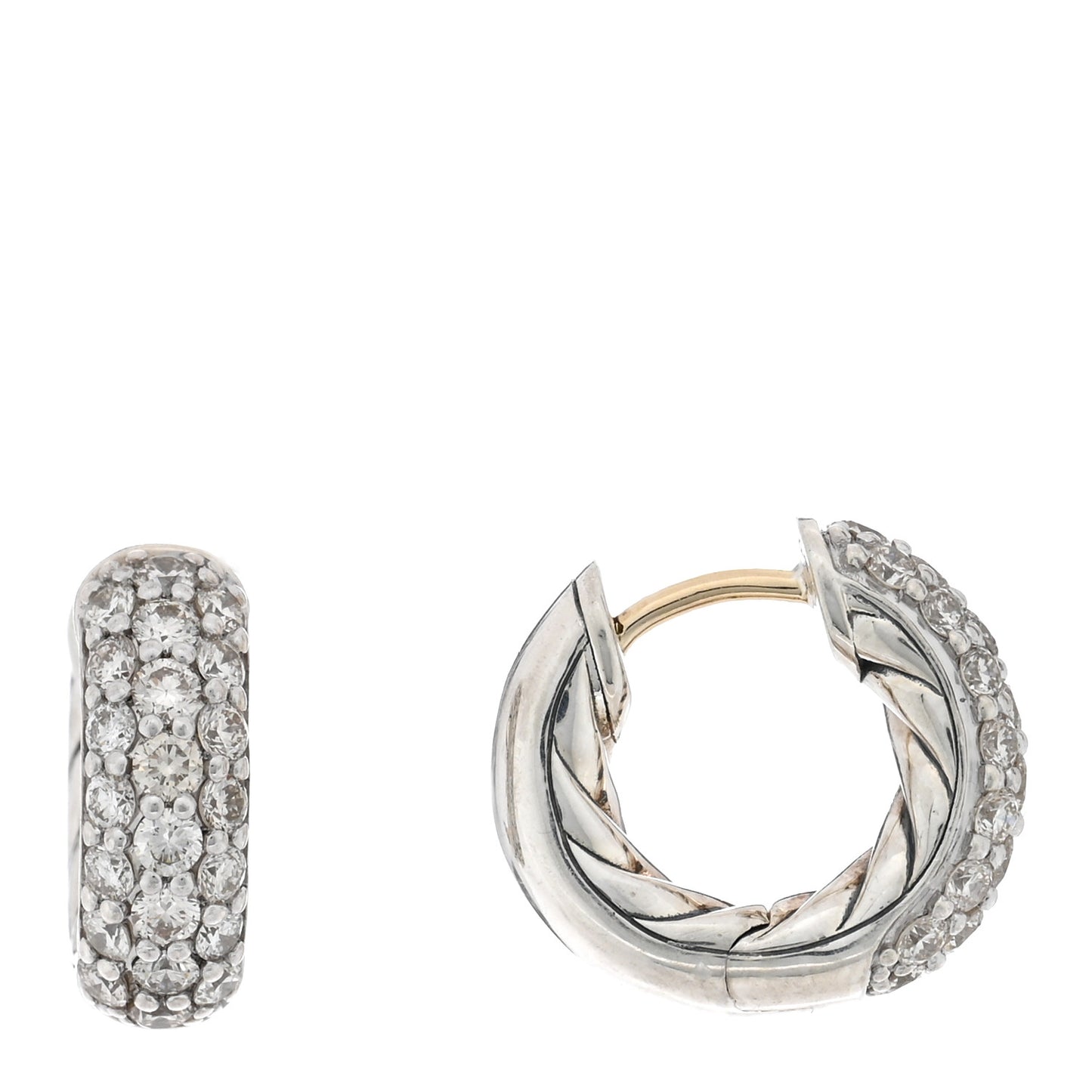 Sterling Silver Diamond Mercer Micro Hoop Earrings