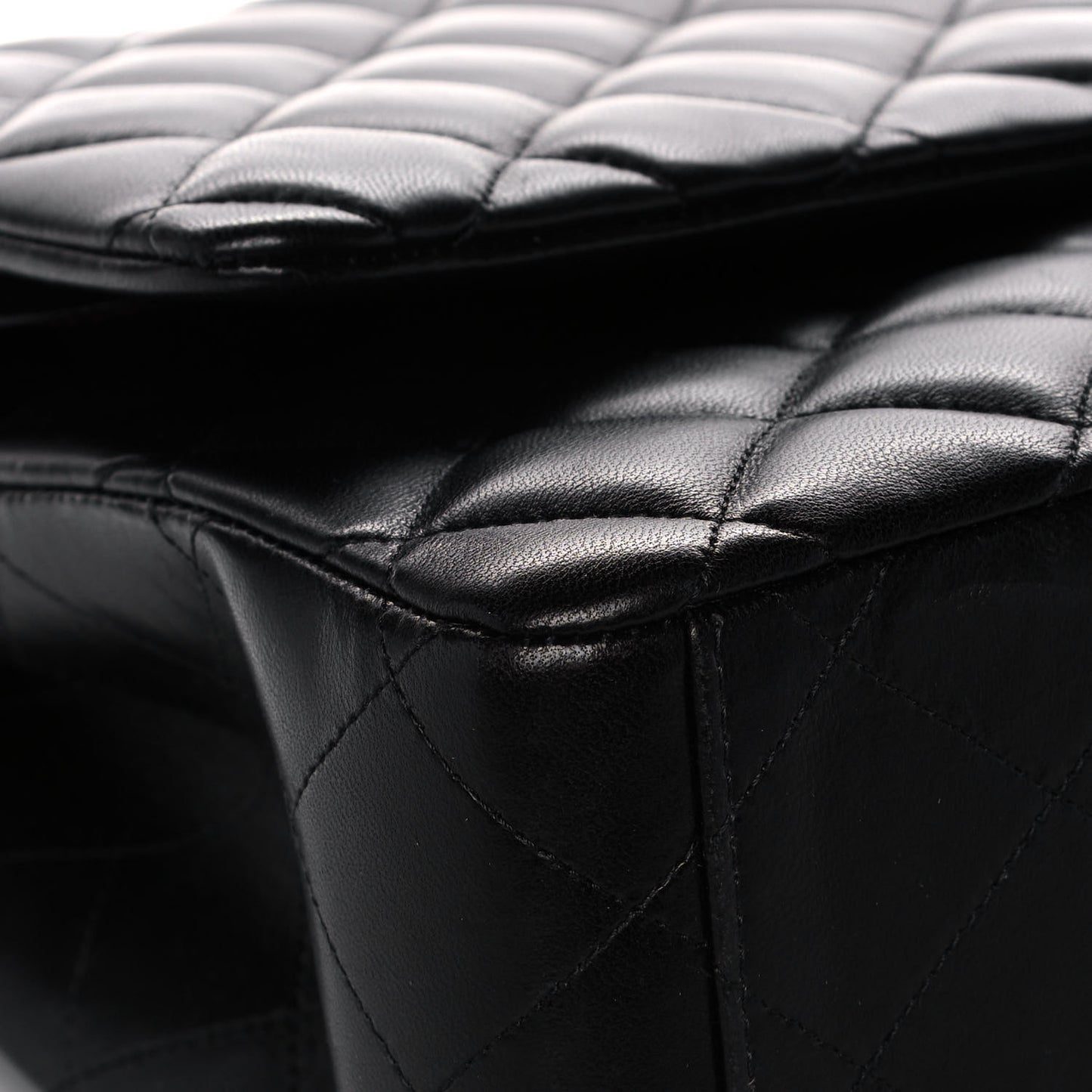 Lambskin Quilted Maxi Double Flap Black