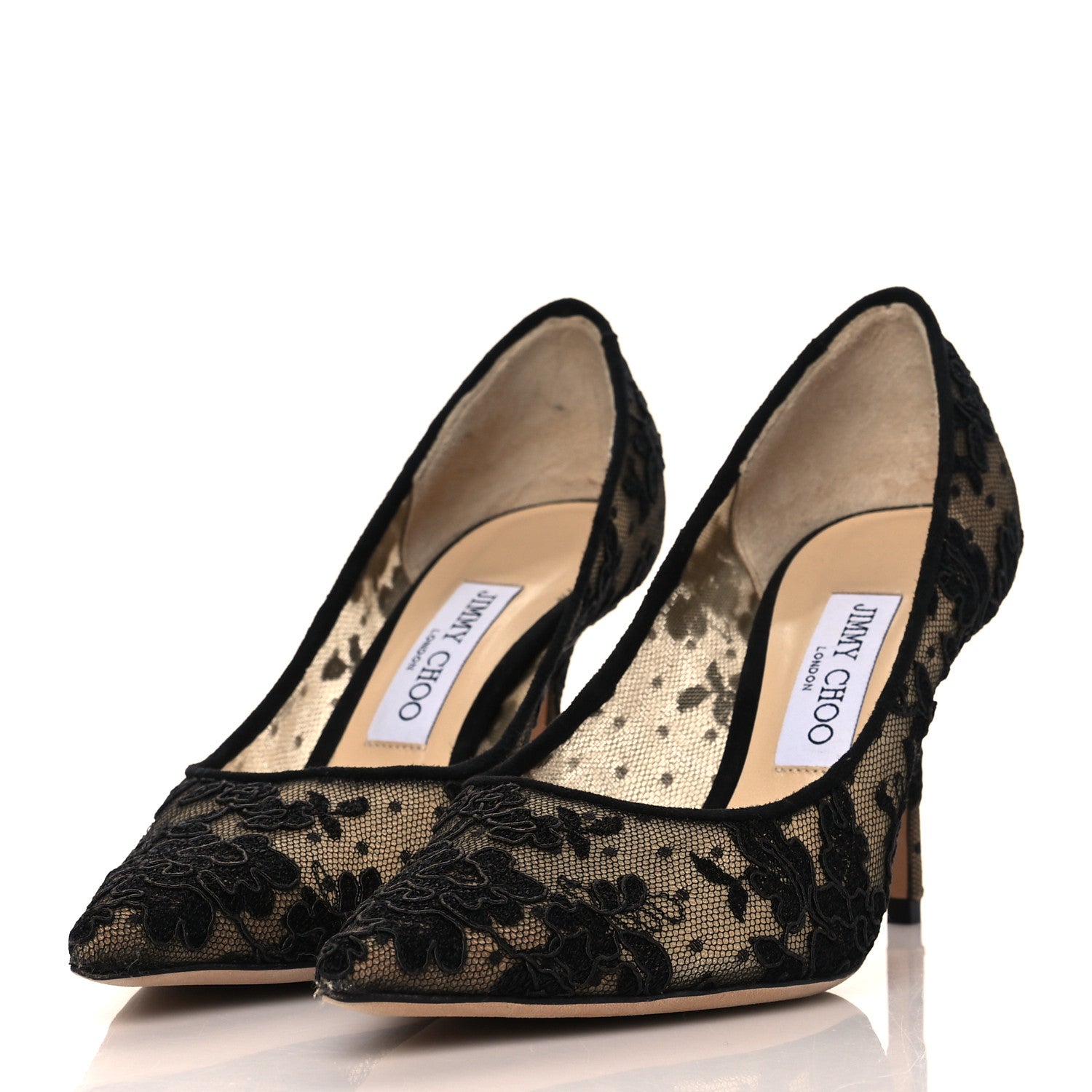 Jimmy Choo Lace Abel Pump 38 Black 3 of 8