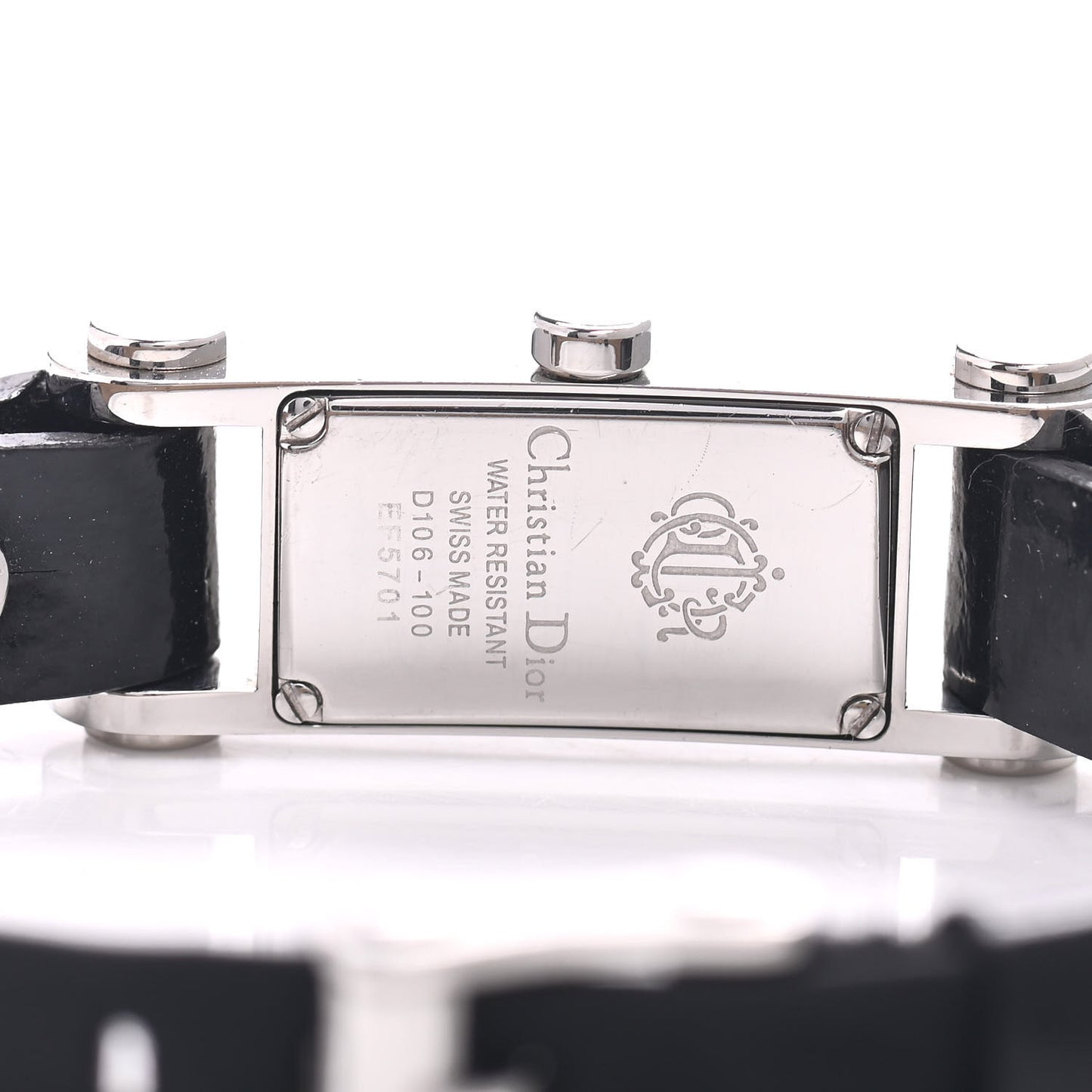 Stainless Steel Calfskin Diamond 12mm Dior66 Quartz Watch Black