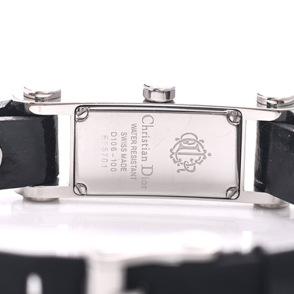 Christian Dior Stainless Steel Calfskin Diamond 12mm Dior66 Quartz Watch Black 4 of 5