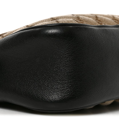 Gucci Monogram Matelasse Diagonal Small GG Marmont Chain Shoulder Bag Beige Black 9 of 11