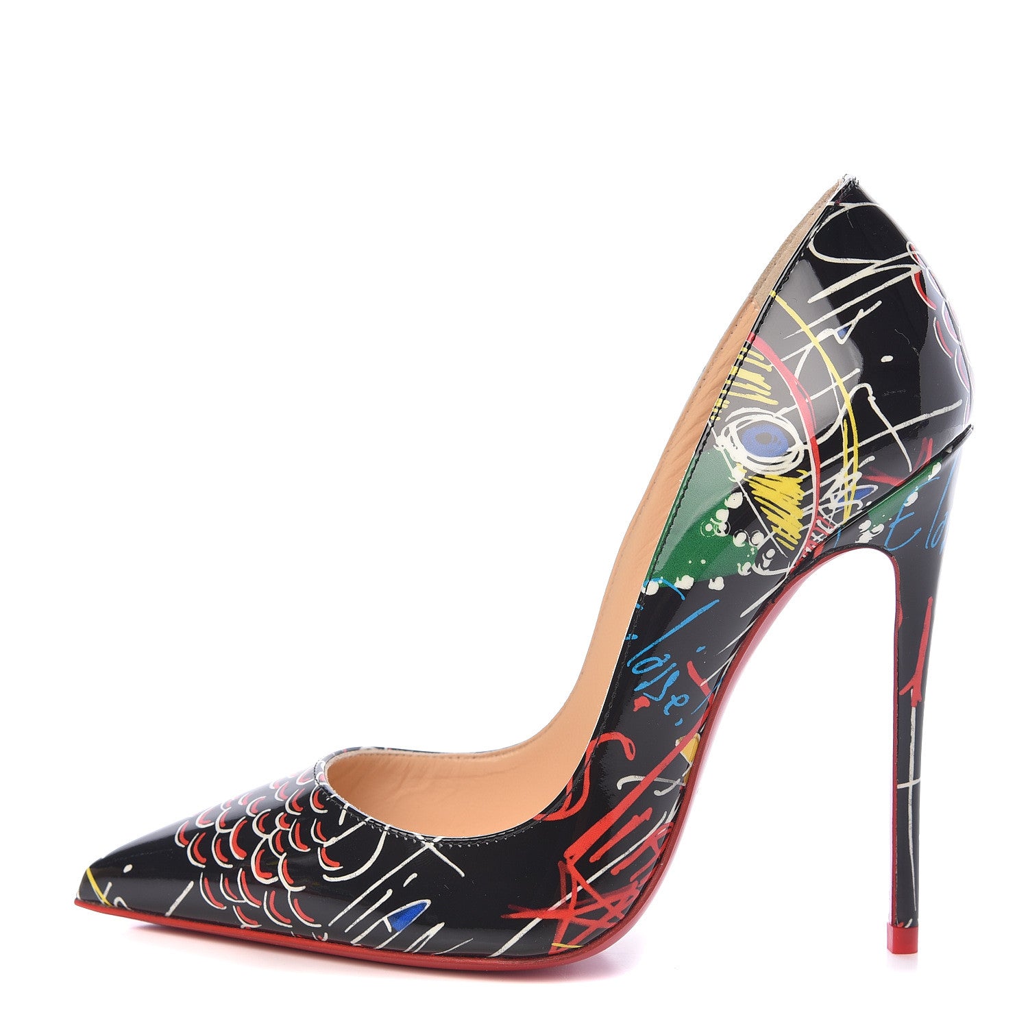Christian Louboutin Patent Loubitag So Kate 120 Pumps 35 Black 1 of 7