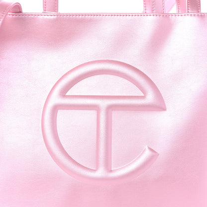 Telfar Metallic Vegan Leather Medium Shopping Bag Ballerina 8 of 10