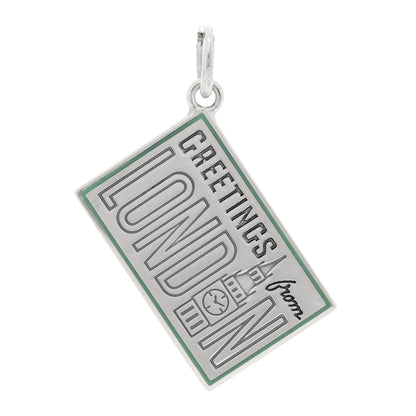 Tiffany Sterling Silver Enamel London Postcard Charm Blue 1 of 4