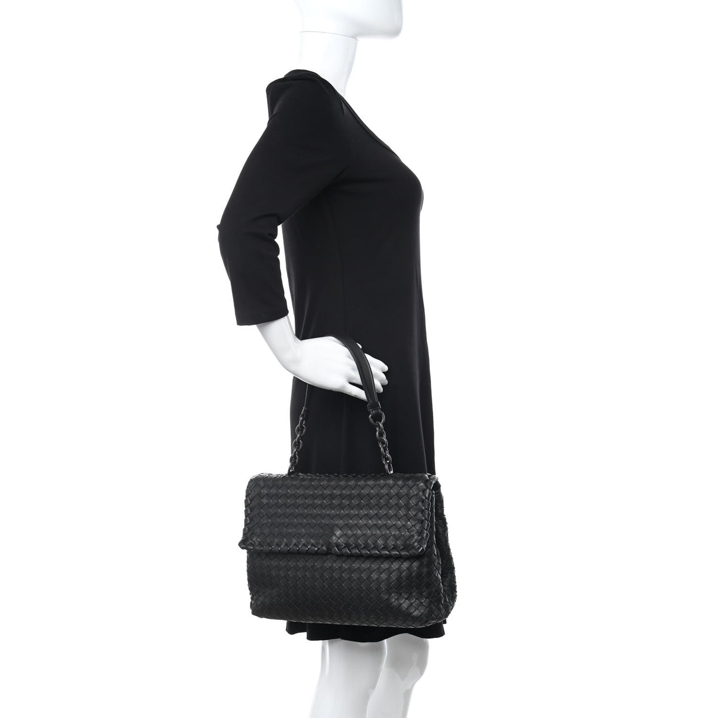 Nappa Intrecciato Olimpia Shoulder Bag Nero Black