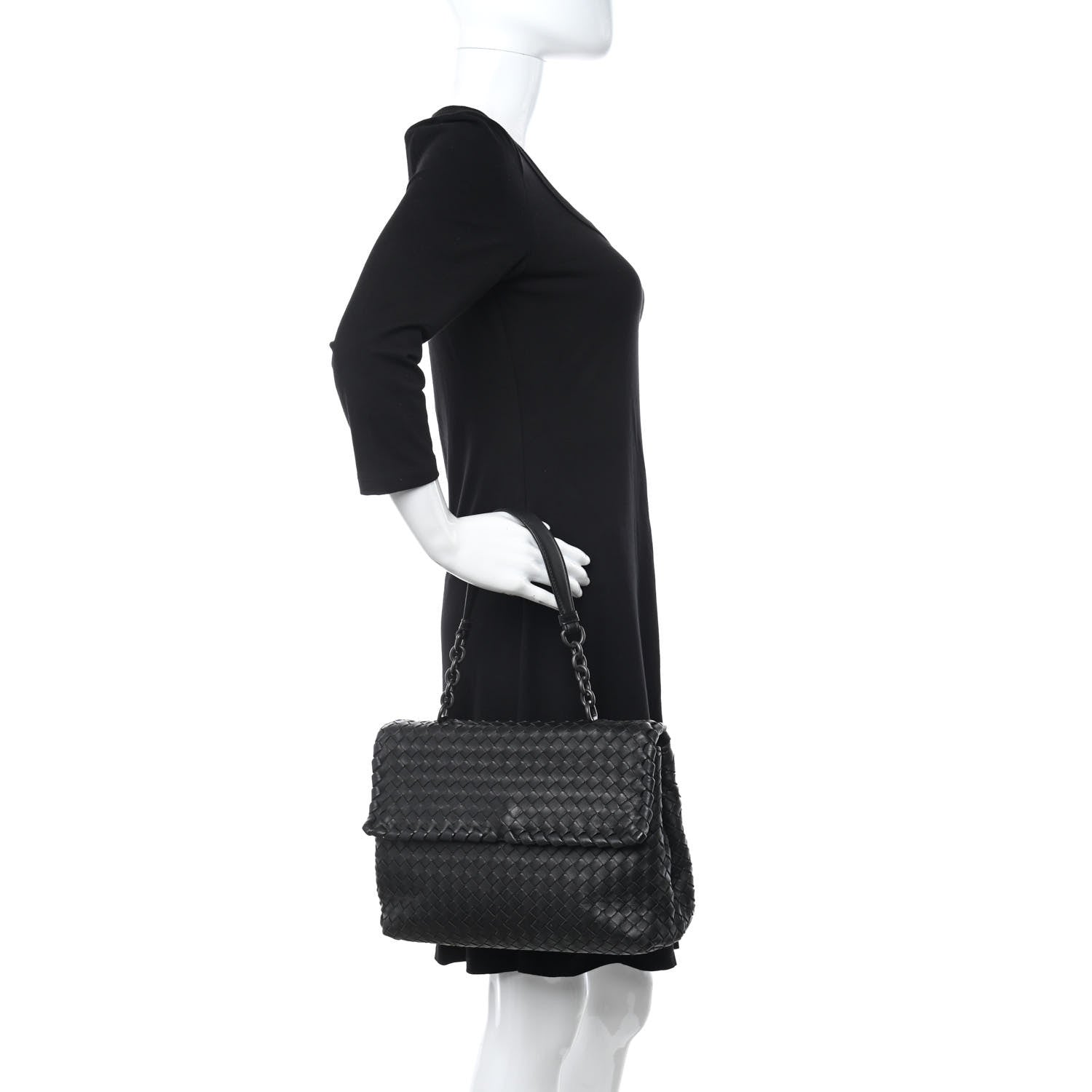 Bottega Veneta Nappa Intrecciato Olimpia Shoulder Bag Nero Black 2 of 9