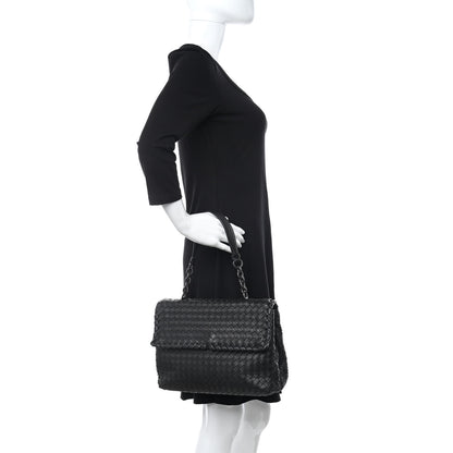 Bottega Veneta Nappa Intrecciato Olimpia Shoulder Bag Nero Black 2 of 9