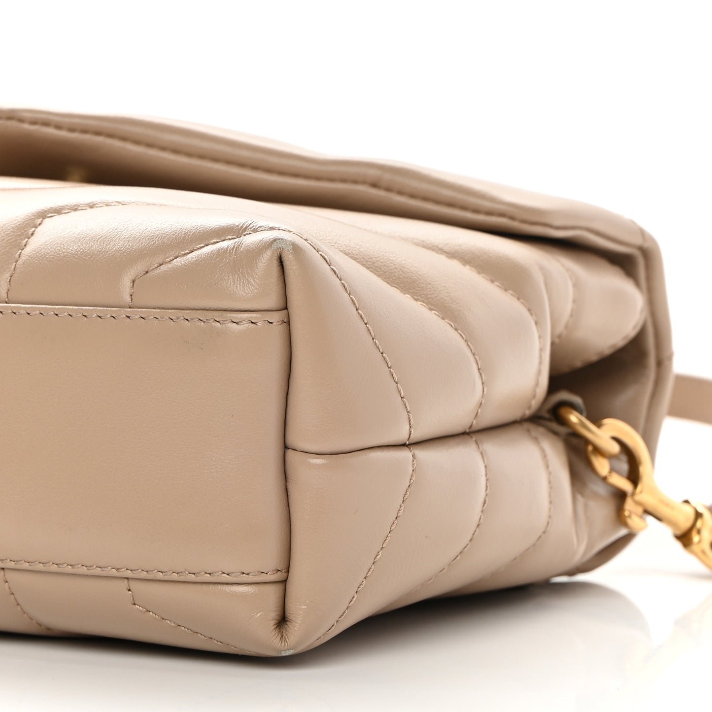 Calfskin Y Quilted Monogram Toy Loulou Crossbody Bag Latte