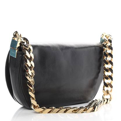 Burberry Lambskin Medium Olympia Chain Shoulder Bag Black 3 of 11