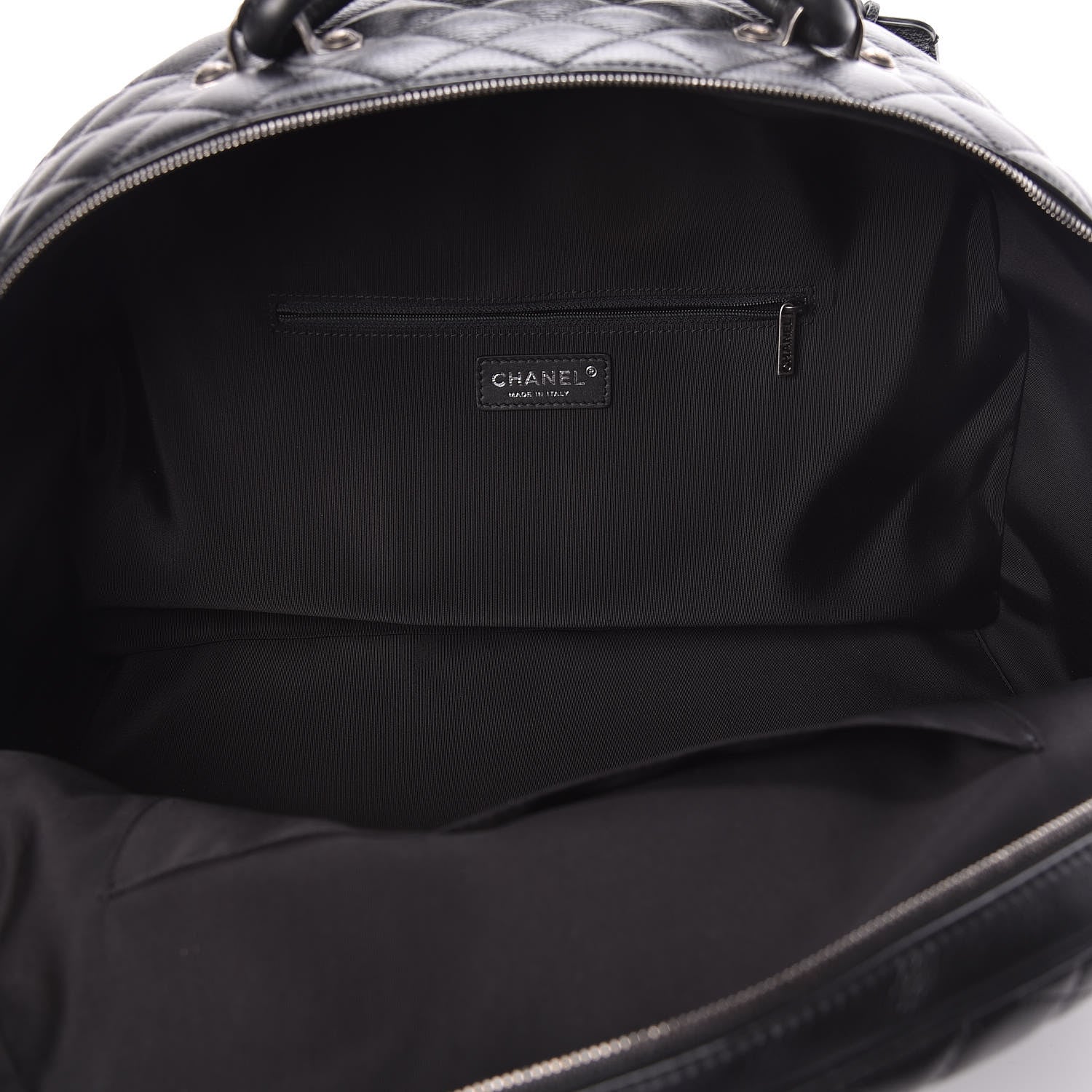 Chanel Calfskin Quilted Large Airlines Round Trip Bowling Bag Black 7 of 11