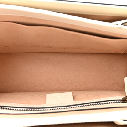 Gucci Calfskin Sylvie Web Small Queen Margaret Top Handle Bag White 5 of 10
