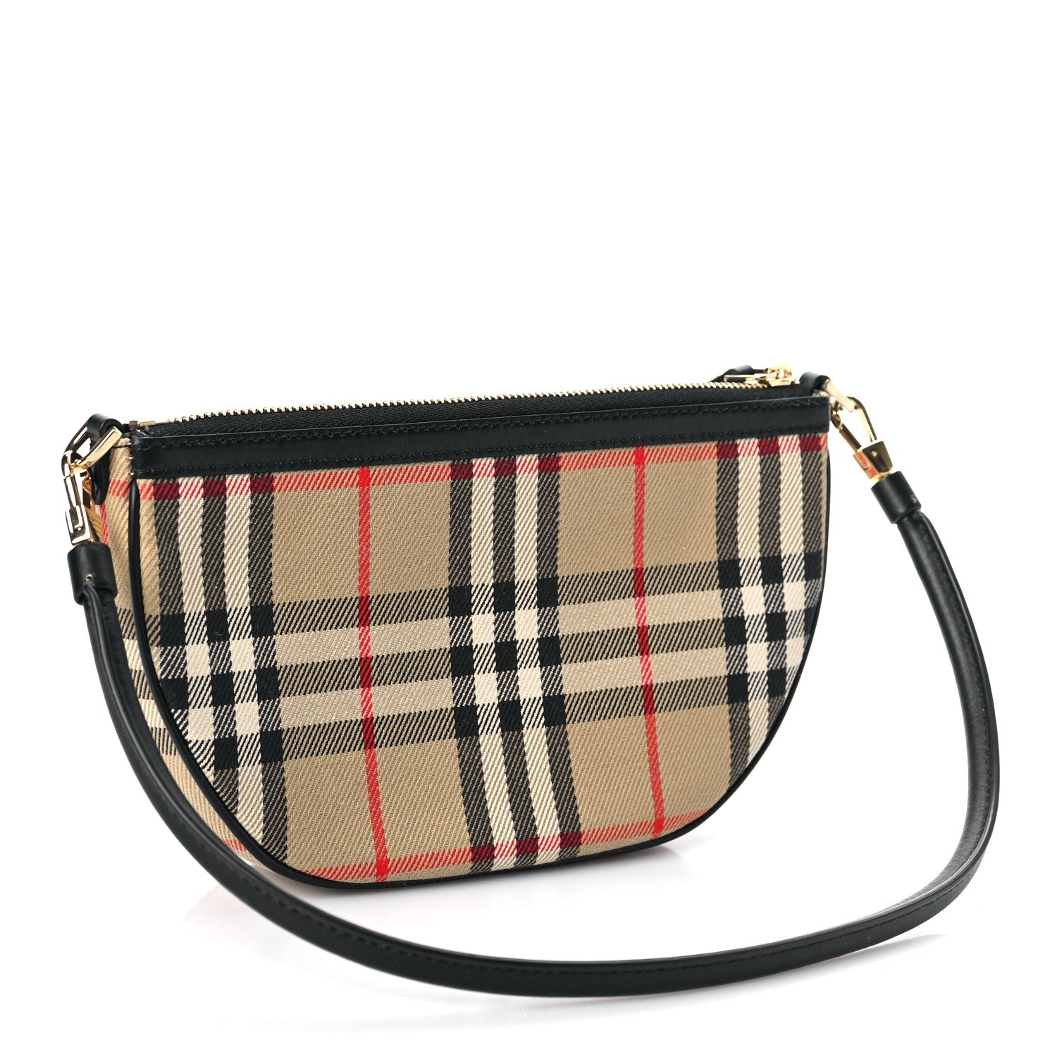 Burberry Vintage Check Calfskin Olympia Pouch Archive Beige 2 of 9
