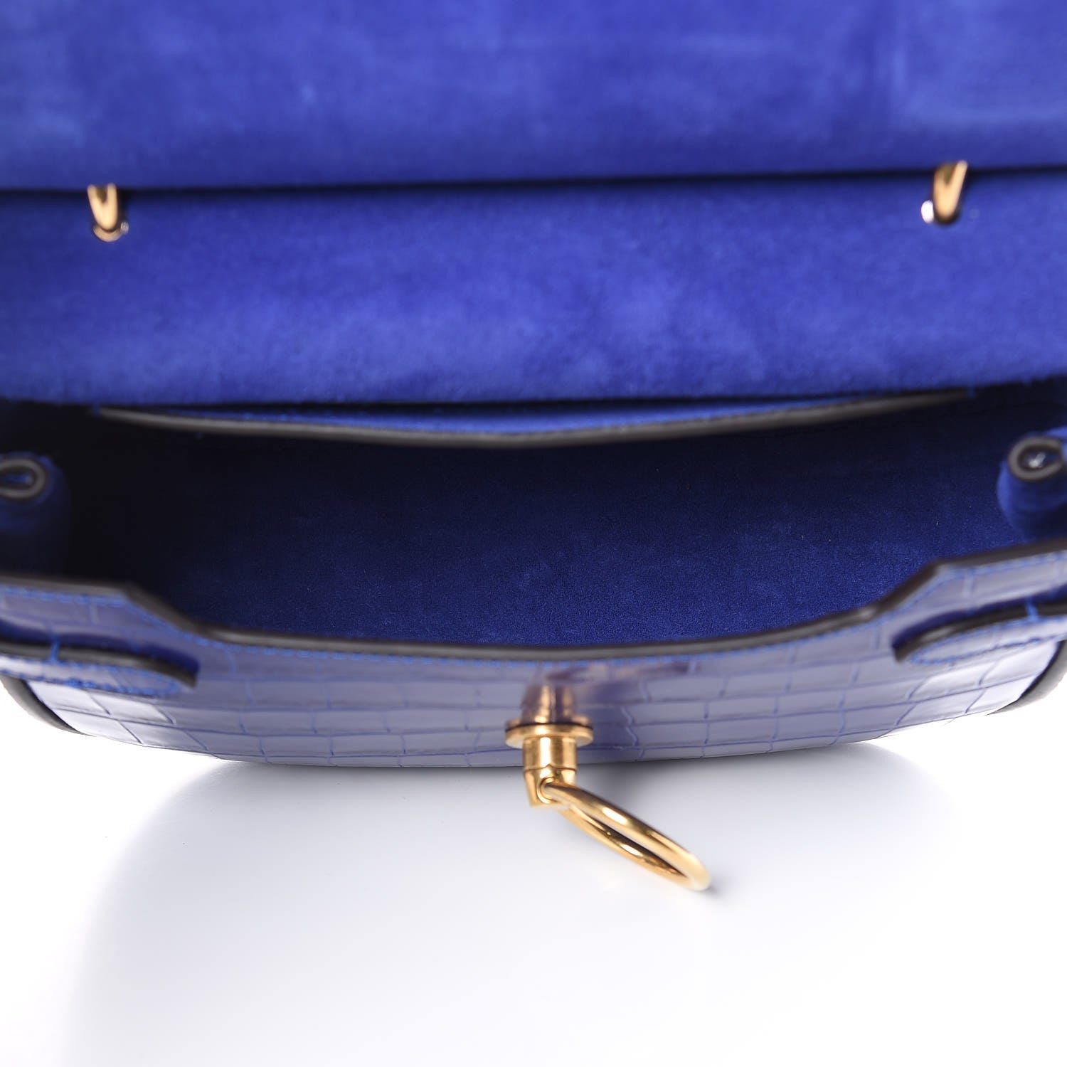 Mulberry Calfskin Crocodile Embossed Small Amberley Satchel Cobalt Blue 5 of 9