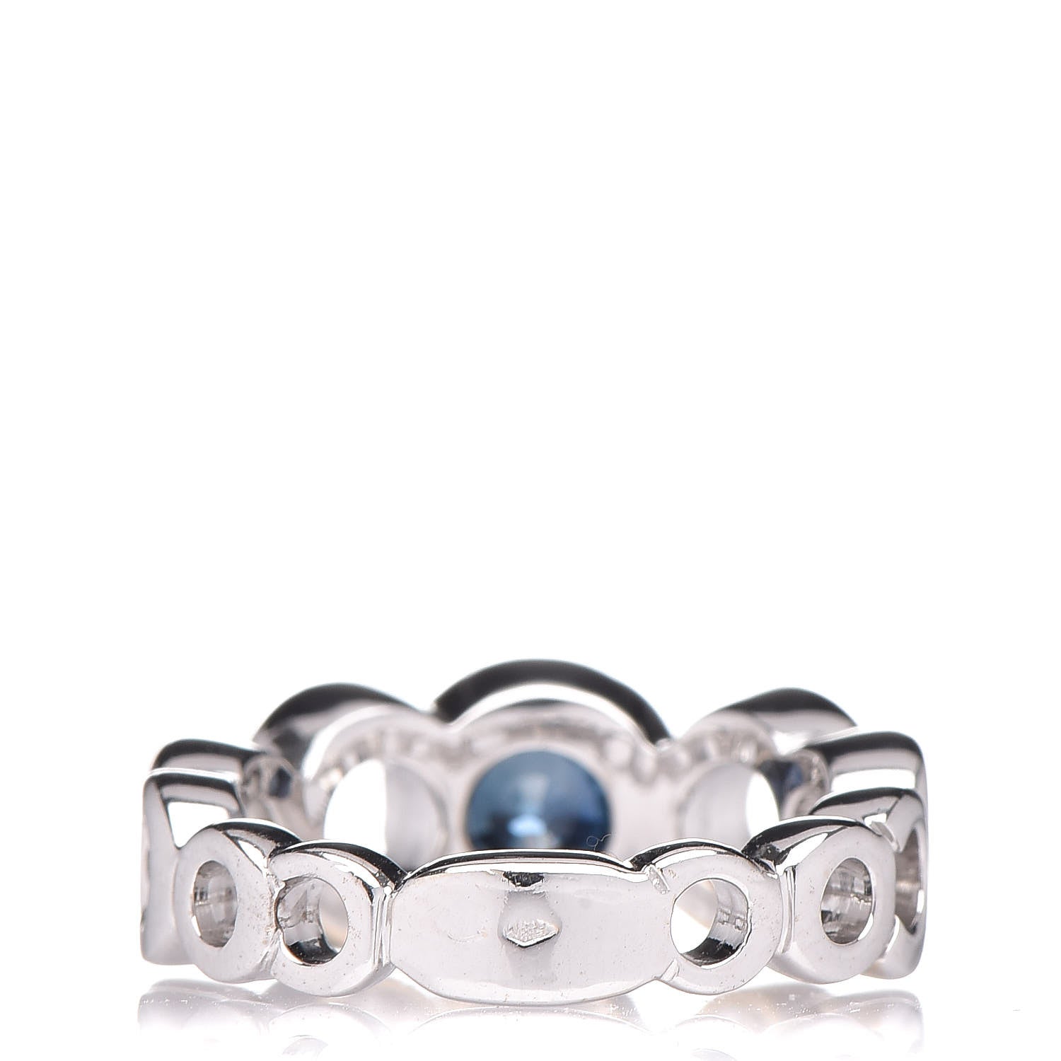 Chanel 18K White Gold Blue Sapphire Coco Ring 48.5 4 of 5
