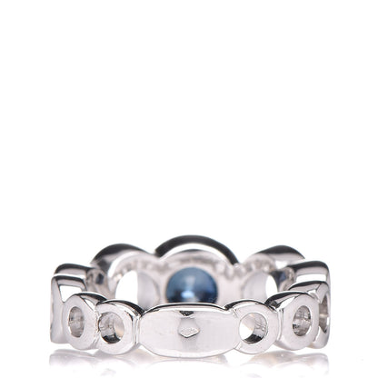 Chanel 18K White Gold Blue Sapphire Coco Ring 48.5 4 of 5