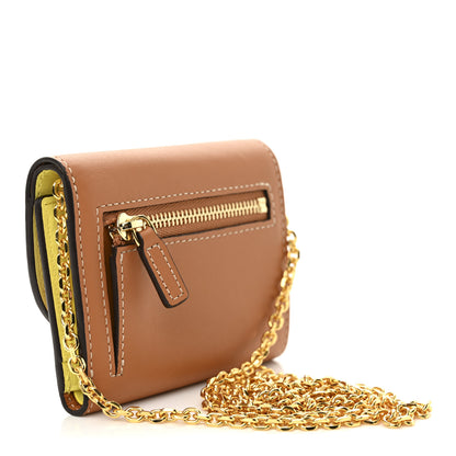 MCM Calfskin Mode Mini Travia Chain Wallet Cognac 3 of 12