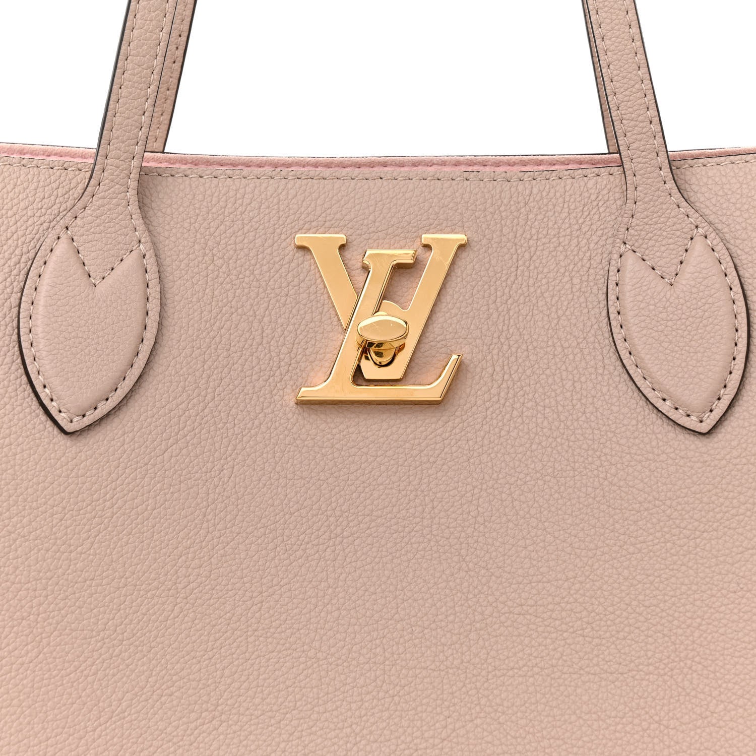 Louis Vuitton Grained Calfskin Lockme Shopper Greige 8 of 12