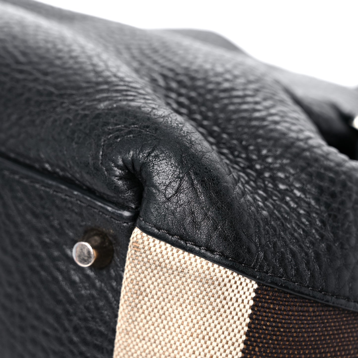 Grainy Calfskin House Check Small Maidstone Black