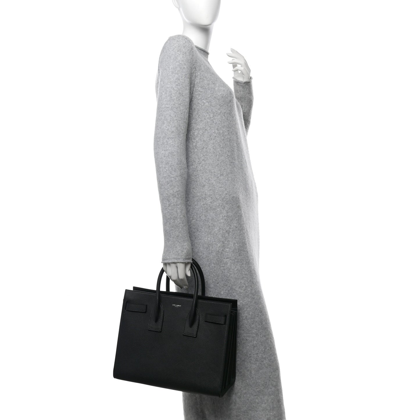 Grained Calfskin Small Sac De Jour Black