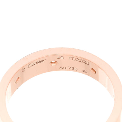 Cartier 18K Pink Gold 8 Diamond 4mm LOVE Wedding Band Ring 49 5 4 of 5