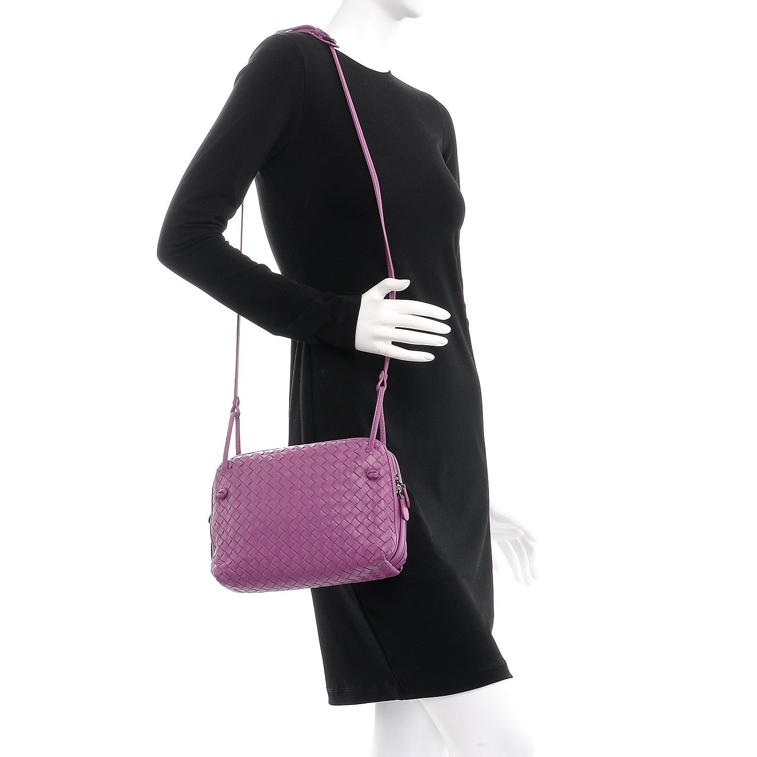 Bottega Veneta Nappa Intrecciato Pillow Crossbody Messenger Peony 2 of 9