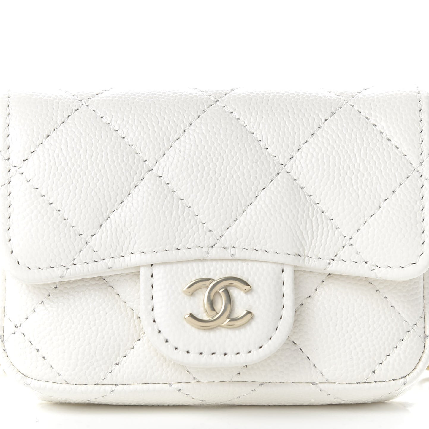 Caviar Quilted Belt Bag White