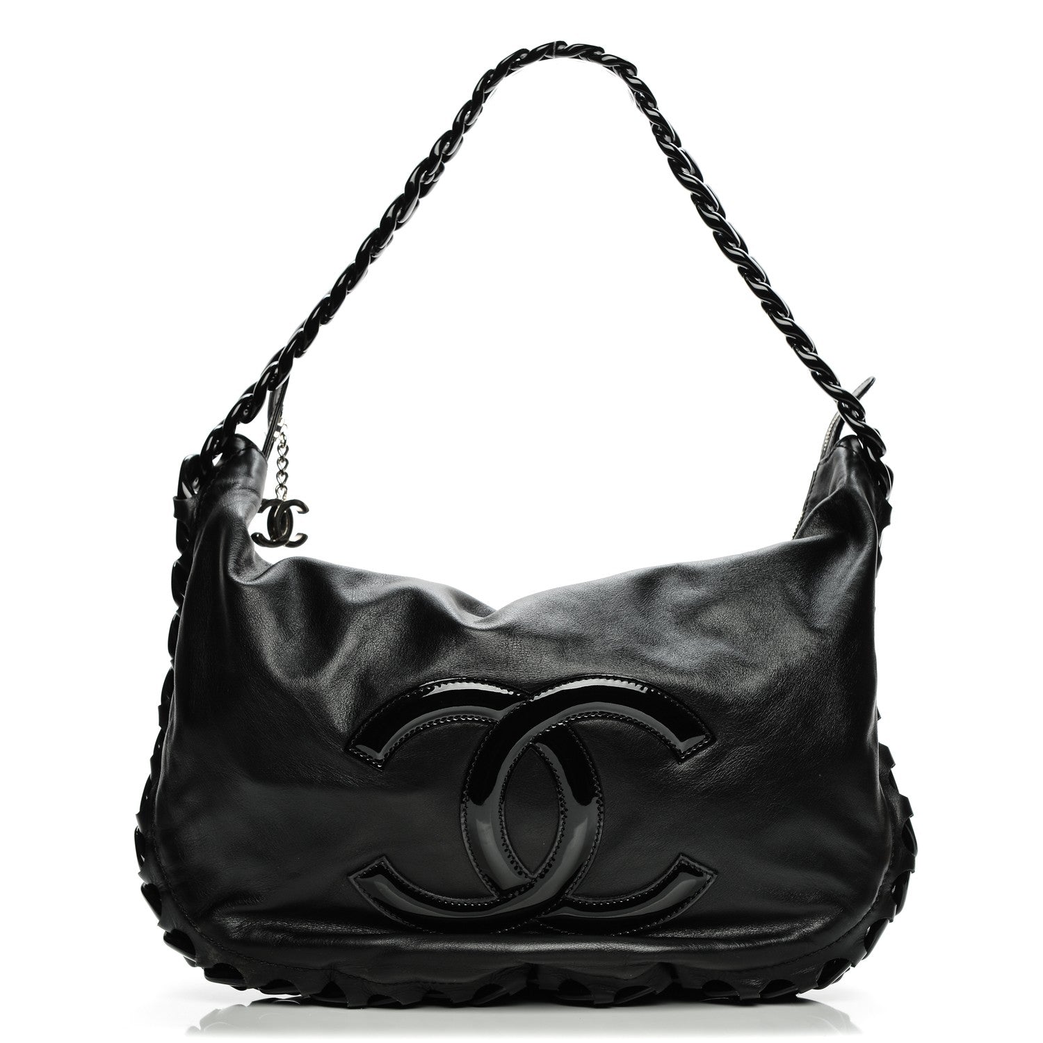Chanel Calfskin Modern Chain Rhodoid Hobo Black 1 of 8