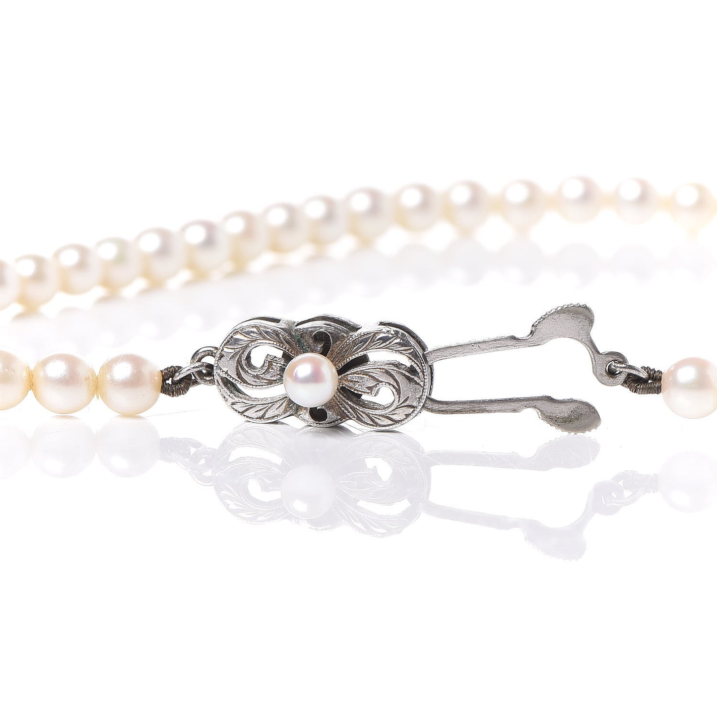 Sterling Silver Akoya Pearl 4-4.5mm Strand Necklace